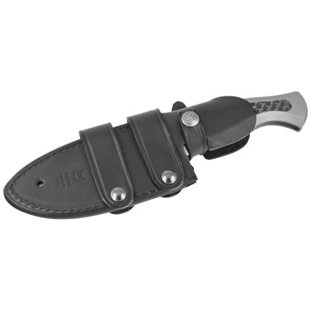 Fox Knife Eastwood Tiger Bead Blasted Titanium/Carbon Fiber, Black PVD Elmax by Gudy Van Poppel (FX-106 TICF)