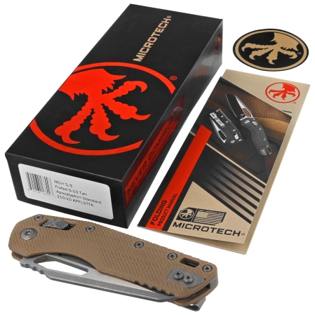 Microtech MSI S/E Ram-Lok Tan Fluted G10, Apocalyptic M390MK by Tony Marfione (210-10APFLGTTA)