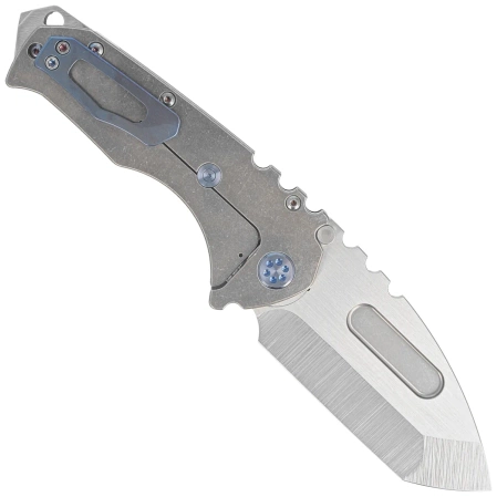 Medford Praetorian T Tanto Tumbled Titanium, Blue HW/Clip, Tumbled S45VN by Greg Medford (MK0124TT-01TM-T2C2-BN)