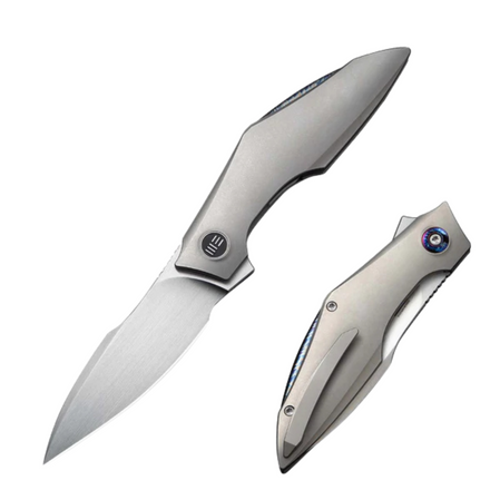 WeKnife Krait Snake Gray Titanium, Hand Rubbed Satin M390 by Tashi Bharucha (WE24084-2)