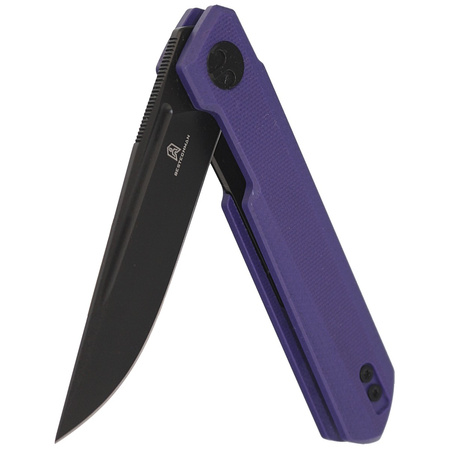 Bestechman Knife Mini Dundee Purple G10, Black DLC D2 by Ostap Hel (BMK03J)