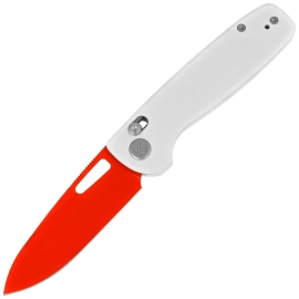Kubey Bluff Knife KU248B White G10, Red 14C28N by Garet Caronna