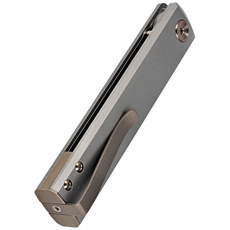 Nóż składany FOX Chnops Sandblasted Titanium, Damasteel DS93X Gysinge by Riccardo Gobbato (FX-543 DBB)