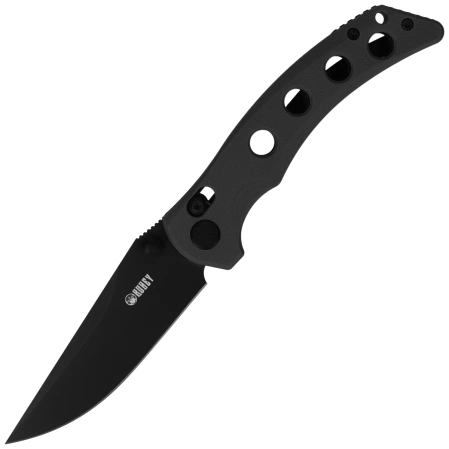 Nóż składany Kubey Hound Black G10, Blackwashed 14C28N by Maksim Tkachuk (KU172B)