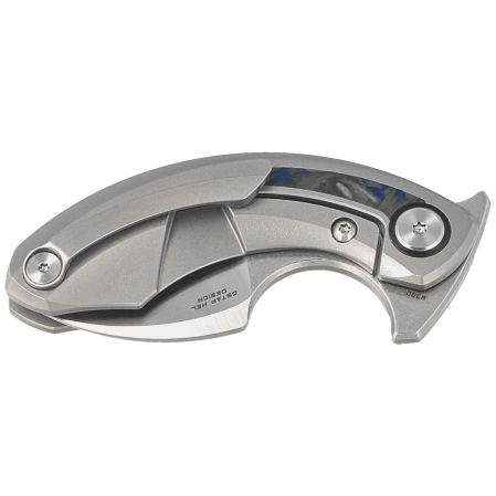 Nóż składany Bestech Strelit Gray Titanium/Black-Blue Marble Carbon Fiber, Satin/Stonewashed M390 by Ostap Hel (BT2103D)