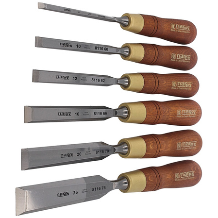 Set of 6 carpentry chisels Narex Premium 6, 10, 12, 16, 20, 26 (853250)