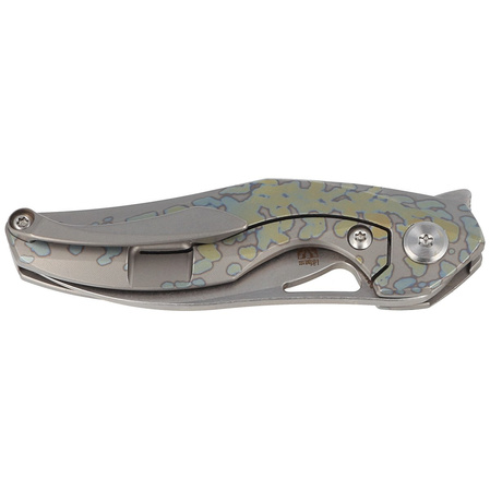 Nóż na szyję Bestech The Reticulan Grey/Colorful Titanium, Stonewashed/Satin CPM S35VN by Elijah Isham (BT1810E)