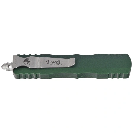 Microtech Dirac D/E OTF Knife Emerald Green Aluminum, Stonewashed by Tony Marfione (225-10EG)