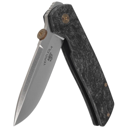 Nóż składany Fox Original Gangster LE No 270/350 Dark Matter Fat Carbon, Satin Elmax by Bob Terzuola (FX-ATC-OG01 CFMC)