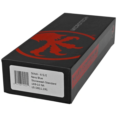Nóż automatyczny Microtech Stitch-A S/E Navy Tri-Grip Aluminium, Stonewashed by Borka Blades and Tony Marfione (169-10NA)