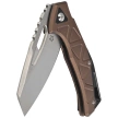 Fox Chronos Bronze Aluminum Knife, Black HW, Satin MagnaCut by Stefan Merk (FX-552 ALBR)