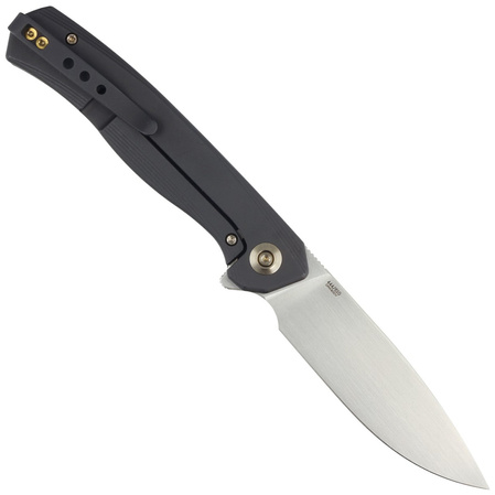 WE Knife Seer LE No 444/610 Black Titanium, Rubbed Silver CPM 20CV knife (WE20015-1)