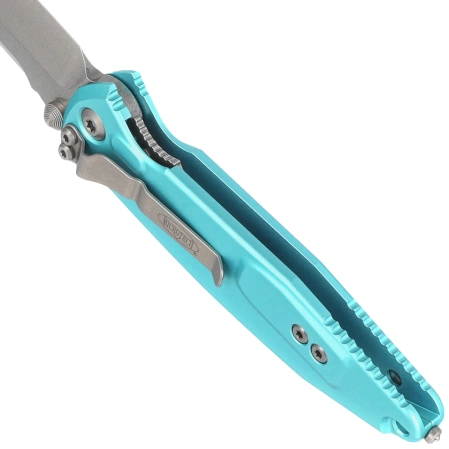 Nóż składany Microtech Socom Elite T/E Turquoise Aluminium, Stonewashed M390 by Tony Marfione (161-10TQ)