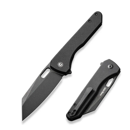 Civivi Knife Nugz Black G10, Black Stonewashed 14C28N by Matthew Wehrwein (C23060-1)