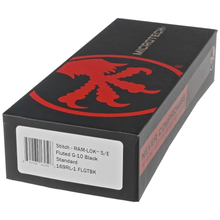 Microtech Stitch Ram-Lok S/E Knife Fluted Black G10, Black M390MK by Borka Blades and Tony Marfione (169RL-1FLGTBK)