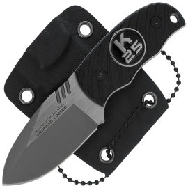 K25 RK-32331 Neck Knife Black G10, Titanium/Brushed 7Cr17Mov