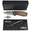 LionSteel Nano Knife Natural Canvas Micarta, Satin MagnaCut (NA01 CVN)