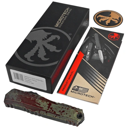 Nóż automatyczny OTF Microtech Cypher II D/E Signature Outbreak Aluminium, Outbreak M390MK by Deryk Munroe i Tony Marfione (1242-1OBS)