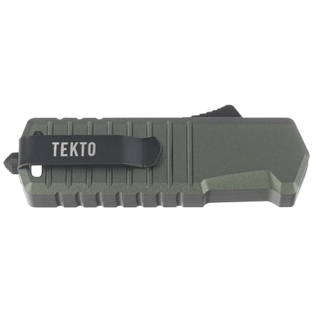 Tekto A2 Badger Mini T/E OTF Knife OD Green Aluminum, Black D2