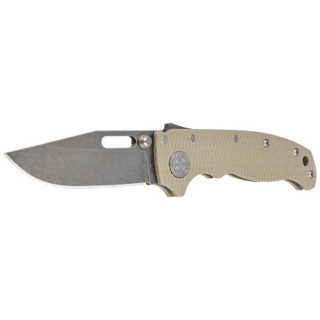Demko AD20.5 Clip Point Knife Coyote Tan G10, Stonewashed CPM S35VN by Andrew Demko (205-S35-CPCT)