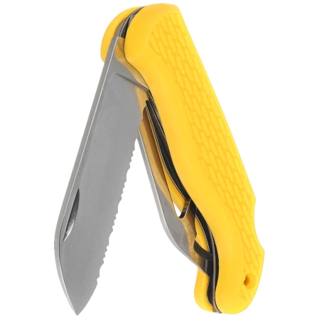 Nóż składany żeglarski MAC Coltellerie Boat 2 Yellow PP/TPE,  Satin W 1.4034 (MC BOT2.Y)