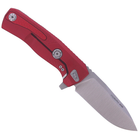LionSteel ROK Knife Red Aluminum, Satin M390 by Molletta (ROK A RS)