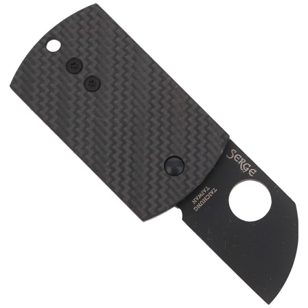 Spyderco Dog Tag Folder CF/G-10 Laminate Black PlainEdge Knife (C188CFBBKP)