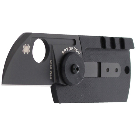 Spyderco Dog Tag Folder CF/G-10 Laminate Black PlainEdge Knife (C188CFBBKP)