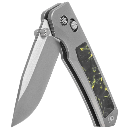 Remette RT-Aurora Knife Gray Titanium/Carbon Fiber, Manual Fine Grinding Satin/Pearlescent M390 (AURA-Y)