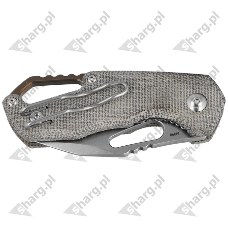 MKM Isonzo Clip Point Knife Green Canvas Micarta, Stonewashed M390 by Jesper Voxnæs (MK FX03M-3GC)