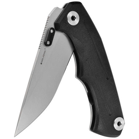 Real Steel Crusader Black G10, Stonewashed 14C28N by Poltergeist Works (7441)