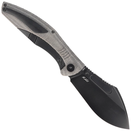 Nóż składany Bestech Lockness Black Canvas Micarta/Titanium, Black Stonewashed M390 by Koens Craft (BT2205F)