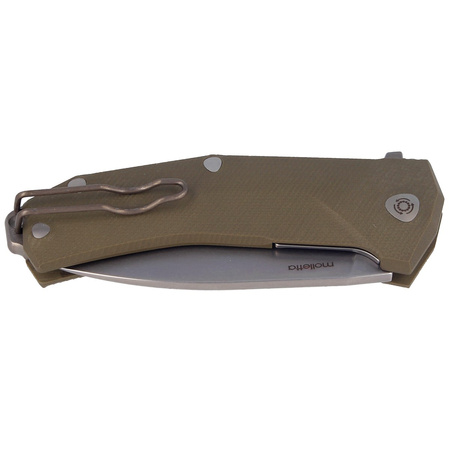 Nóż składany LionSteel KUR Green G10, Stonewashed Sleipner by Molletta (KUR GR)