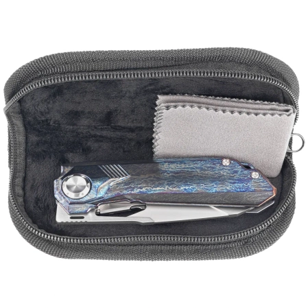 Remette RT-Peregrine Falcon Knife Thunder Lightning Titanium, Hand Grinding Pearlescent M390 (RTT1-T)