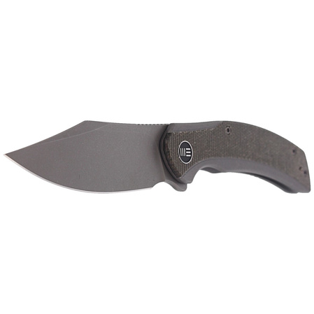 WE Knife Snick Gray Titanium/Dark Green Micarta, Gray Stonewashed (WE19022F-5)