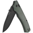 Remette WD107MGB Knife Military Green Micarta, Black Titanium 14C28N
