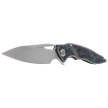 Nóż składany Rike Knife RK 1902 B/CF Titanium/Blue Carbon Fiber, Bead Blasted M390