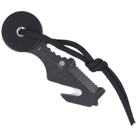 BlackFox Plan B, Black G10, Black Stonewashed 440C by Tommaso Rumici Neck/Rescue Knife (BF-754)