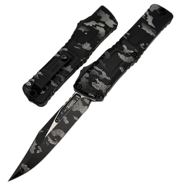 Microtech Combat Troodon Gen III Bowie OTF Knife Pixel Camo Aluminum, Pixel Camo M390MK by Tony Marfione (1146-1PXC)