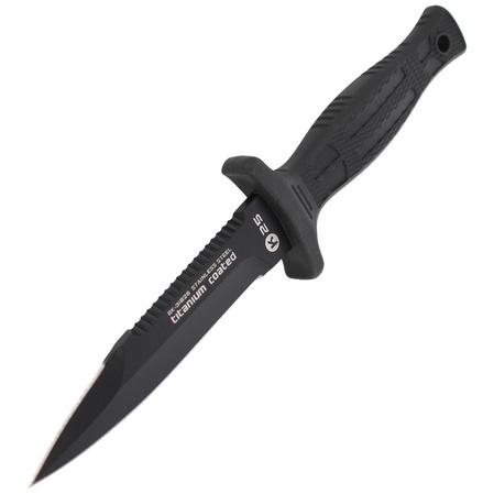 Nóż K25 Tactical Botero Boot Knife Black Rubber, Titanium Coated (31825)