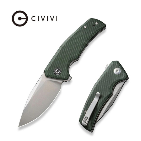 Civivi Regulatron Green Canvas Micarta, Satin Nitro-V Knife (C23006-2)