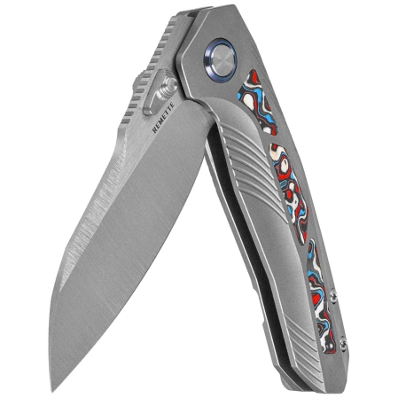 Nóż składany Remette Kestrel Gray Titanium/Multicolored Carbon Fiber, Satin CPM S35VN (RTPO-B)