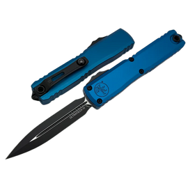 Microtech Ultratech Gen IV D/E OTF Knife Tactical Blue Aluminum, Black M390MK by Tony Marfione (11224-1BL)