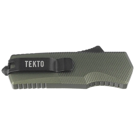 Tekto A5 Spry Mini D/P OD Green Aluminum OTF Knife, Black CPM S35VN