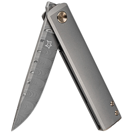 Nóż składany FOX Chnops Sandblasted Titanium, Damasteel DS93X Gysinge by Riccardo Gobbato (FX-543 DBB)