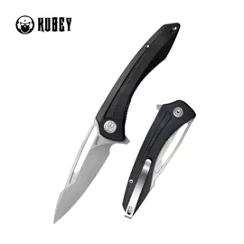 Nóż składany Kubey Merced Black G10, Beadblasted AUS-10 by Sherif Manganas (KU345A)