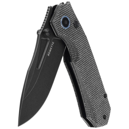 Remette Rhino MC319B Knife Black Micarta, Black Titanium 14C28N