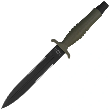 FOX Veleno D/E Knife OD Green G10, Black Top Shield N690Co (FX-596 G10 OD AF)