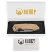 Kubey Vagrant Knife Tan Micarta, Sandblasted M390 by Maksim Tkachuk (KB291V)