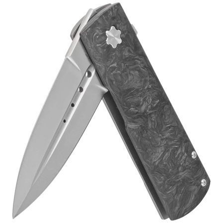 Nóż składany Maserin Daga Black/Silver FatCarbon, Satin Elmax by Attilio Morotti (372/N)